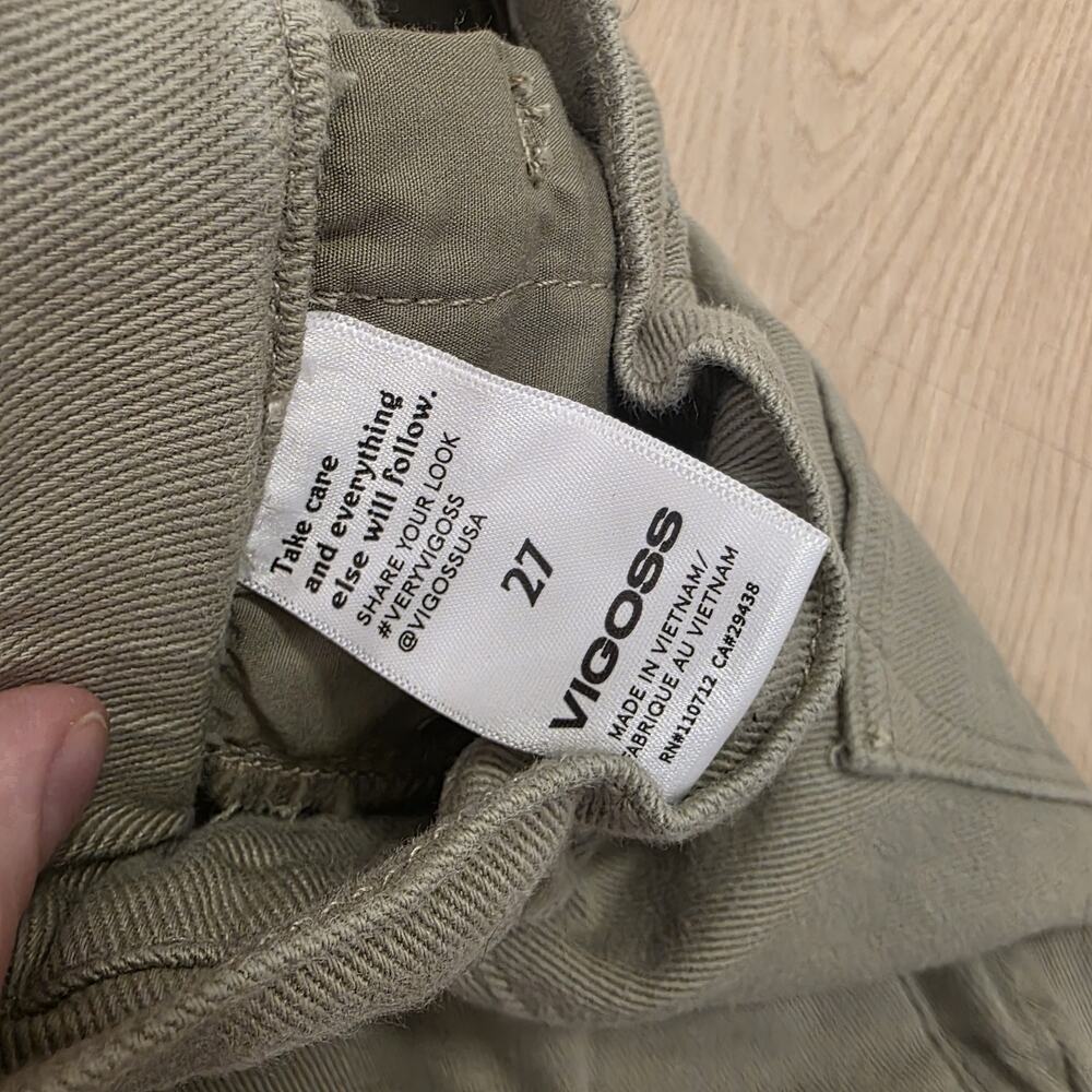 Vigoss Tan Janis Baggy‎ Elastic Waist High Rise Casual Crop Jeans Size 27 - Picture 4 of 11